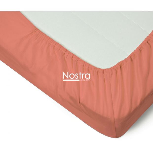 Fitted sateen sheets 00-0268-CORAL 90x200 cm