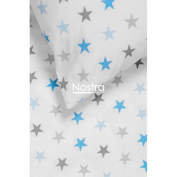 Children bedding set STARS 10-0052-LIGHT GREY LIGHT BLUE 100x145, 40x60, 107x150 cm