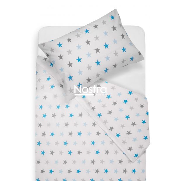 Children bedding set STARS 10-0052-LIGHT GREY LIGHT BLUE 100x145, 40x60, 107x150 cm