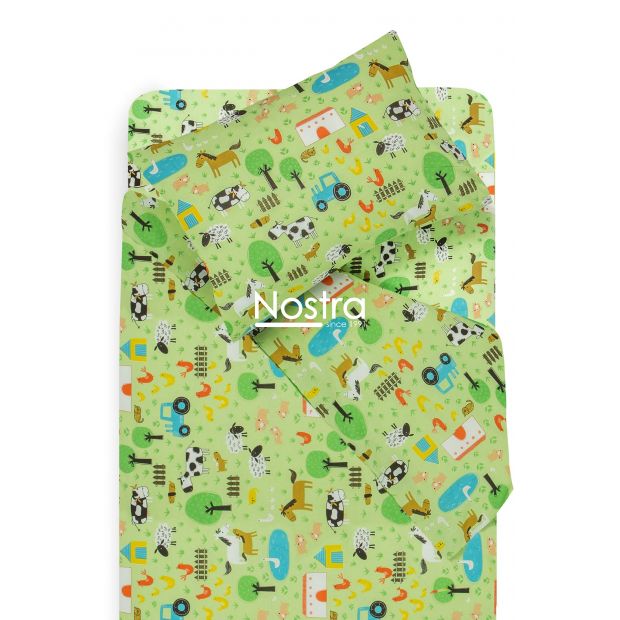 Children bedding set FARM 10-0513-GREEN 100x145, 40x60, 107x150 cm