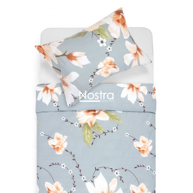 Polycotton bedding set FLOWERS 20-1520-GREY 140x200, 50x70 cm