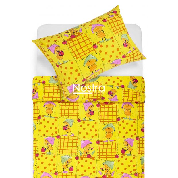 Children bedding set PLAYFUL FRIENDS 10-0077-YELLOW 100x145, 40x60, 107x150 cm