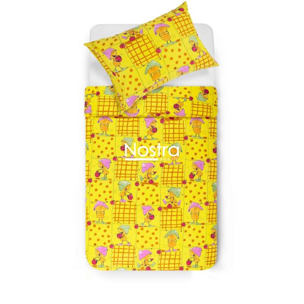 Children bedding set PLAYFUL FRIENDS 10-0077-YELLOW 100x145, 40x60, 107x150 cm