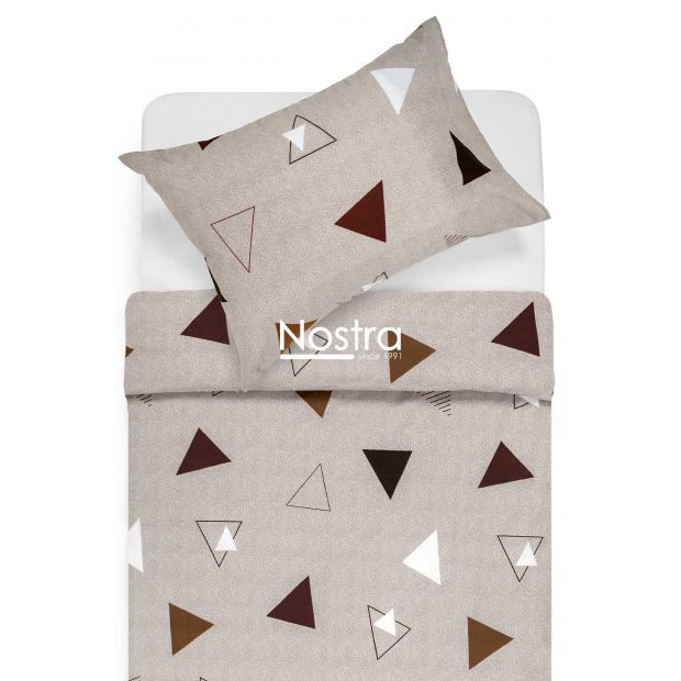 Polycotton bedding set GEOMETRY 30-0723-BROWN