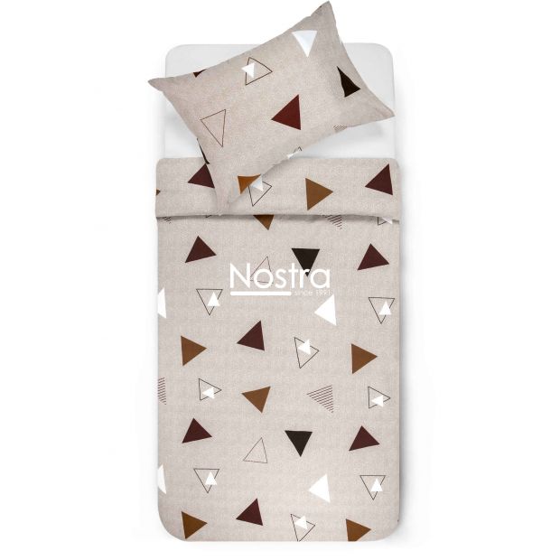 Polycotton bedding set GEOMETRY 30-0723-BROWN 140x200, 50x70 cm