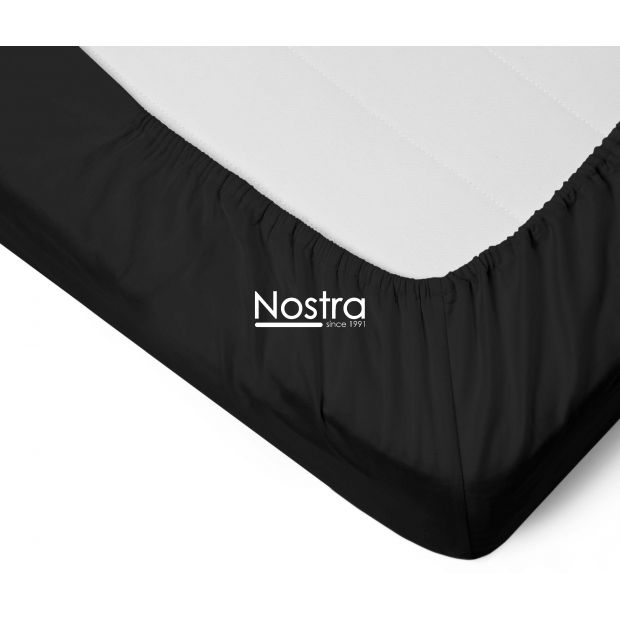 Fitted sateen sheets 00-0055-BLACK 160x200 cm