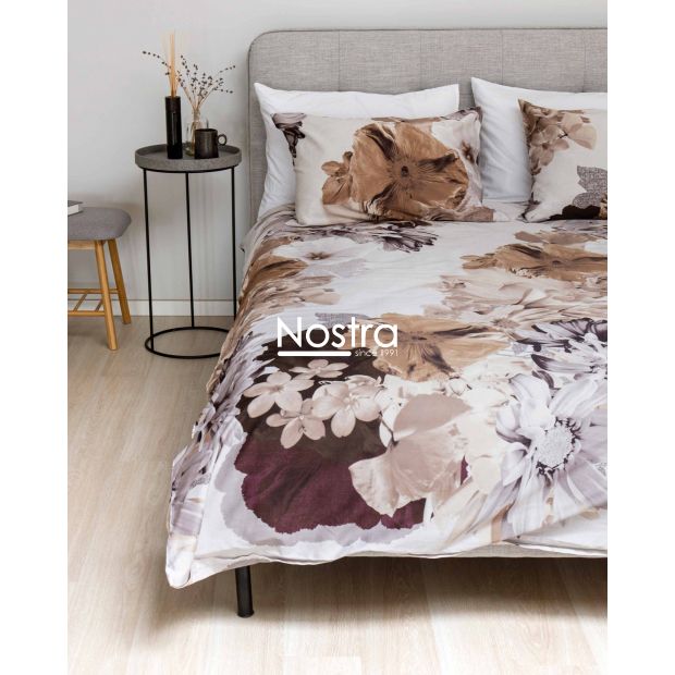 PREMIUM maco sateen bedding set CECELIA 20-0095-BROWN 140x200, 50x70 cm