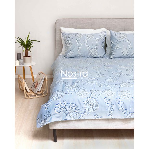 PREMIUM mako satino patalynė COLETTE 20-0034-POWDER BLUE 200x220, 50x70 cm