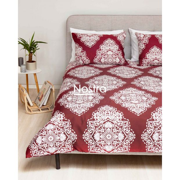 PREMIUM maco sateen bedding set CALI 40-1174-WINE RED 140x200, 50x70 cm