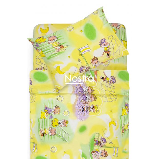 Children bedding set PIRATES 10-0040-LILAC/YELLOW 100x145, 40x60, 107x150 cm