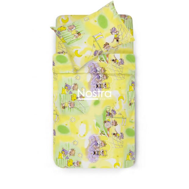 Children bedding set PIRATES 10-0040-LILAC/YELLOW 100x145, 40x60, 107x150 cm