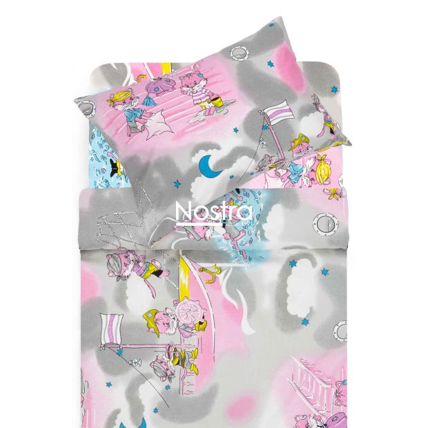 Children bedding set PIRATES 10-0040-GREY PINK 100x145, 40x60, 107x150 cm