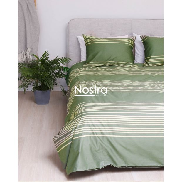 PREMIUM maco sateen bedding set CADENCE 30-0683-MOSS GREEN 140x200, 50x70 cm