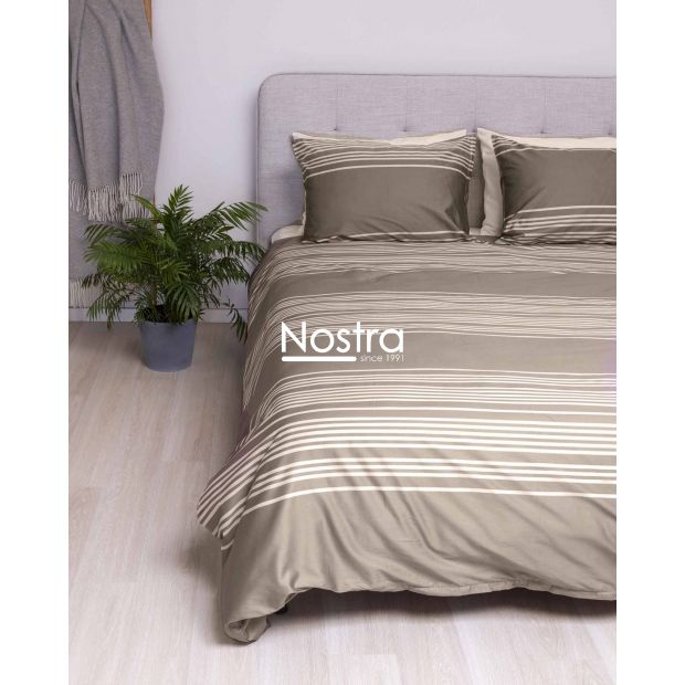 PREMIUM maco sateen bedding set CADENCE 30-0683-CACAO 140x200, 50x70 cm