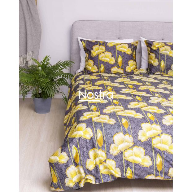 PREMIUM maco sateen bedding set CARLY 20-1638-DARK GREY 140x200, 50x70 cm