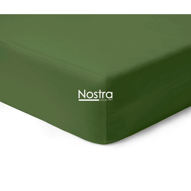 Fitted sateen sheets 00-0413-MOSS GREEN 180x200 cm