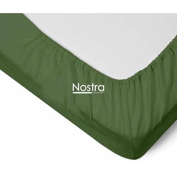 Fitted sateen sheets 00-0413-MOSS GREEN 180x200 cm