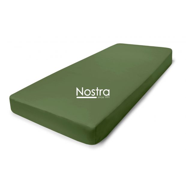 Fitted sateen sheets 00-0413-MOSS GREEN 180x200 cm