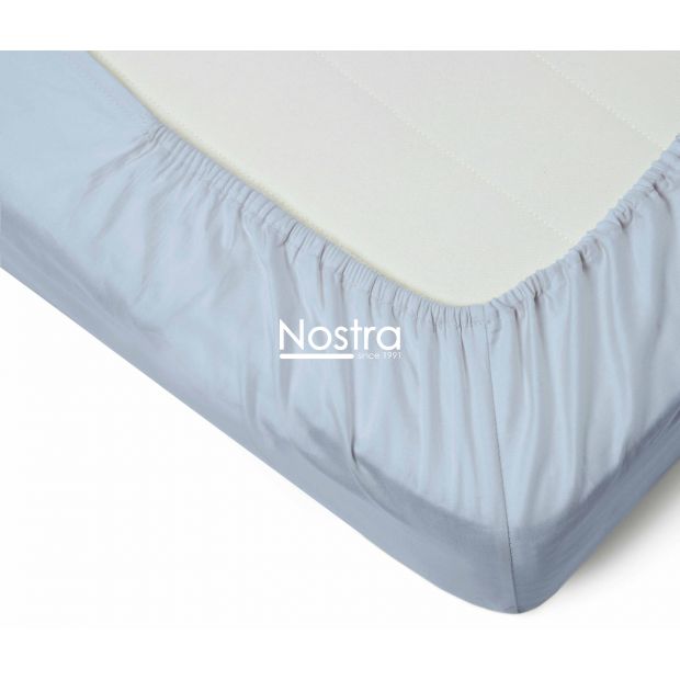 Fitted sateen sheets 00-0186-FOREVER BLUE 180x200 cm