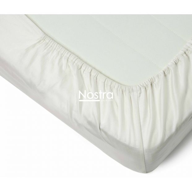 Fitted sateen sheets 00-0001-OFF WHITE 200x220 cm