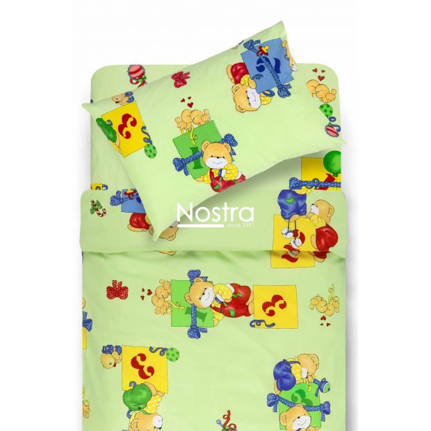 Children bedding set TEDDY 10-0056-LIGHT GREEN 100x145, 40x60, 107x150 cm