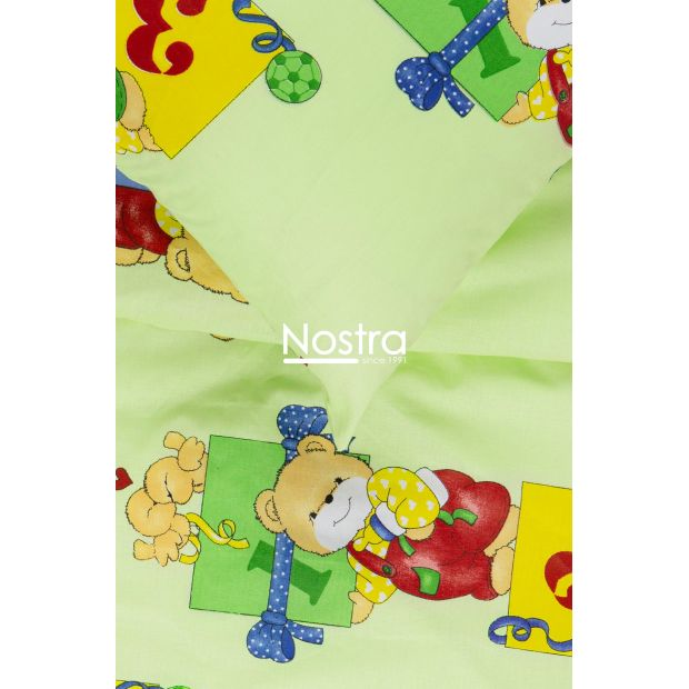 Children bedding set TEDDY 10-0056-LIGHT GREEN 100x145, 40x60, 107x150 cm