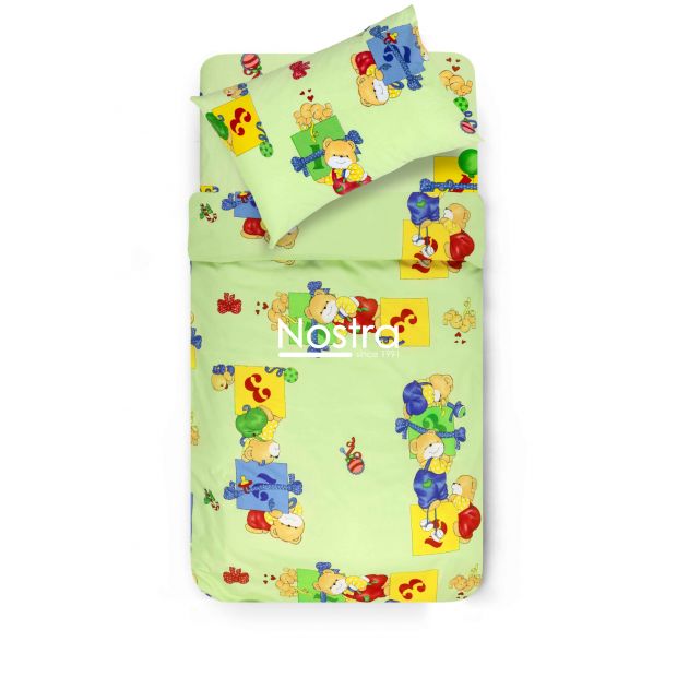 Children bedding set TEDDY 10-0056-LIGHT GREEN 100x145, 40x60, 107x150 cm