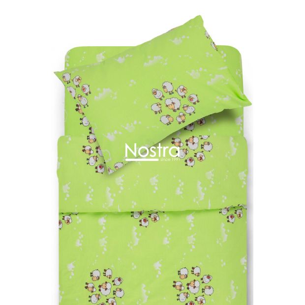 Children bedding set SHEEP 10-0441-GREEN 100x145, 40x60, 107x150 cm