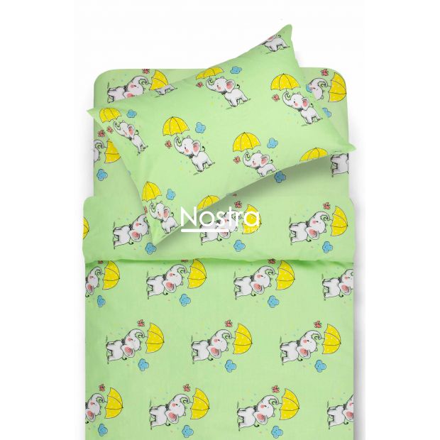 Children bedding set ELEPHANT 10-0647-GREEN 100x145, 40x60, 107x150 cm