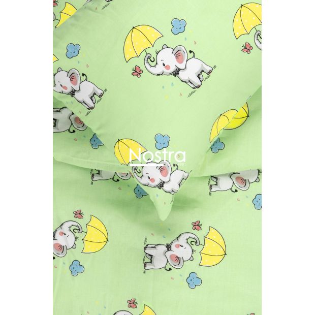 Children bedding set ELEPHANT 10-0647-GREEN 100x145, 40x60, 107x150 cm