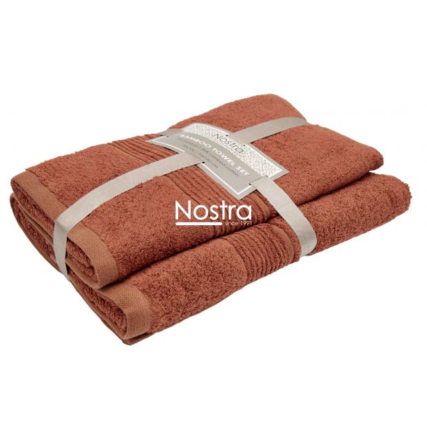 Bamboo towels set BAMBOO-600 T0105-BURNT BRICK 50x100, 70x140 cm