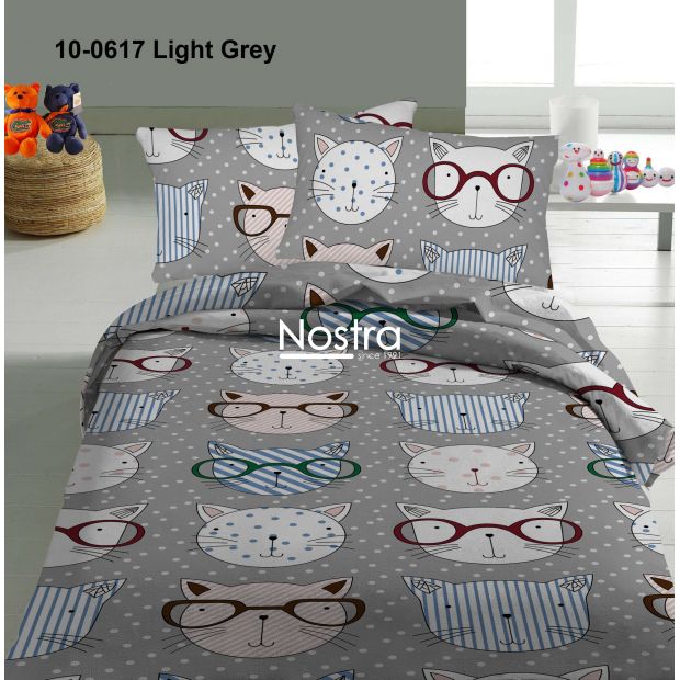 Children bedding set SMART CATS 10-0617-LIGHT GREY 100x145, 40x60, 107x150 cm