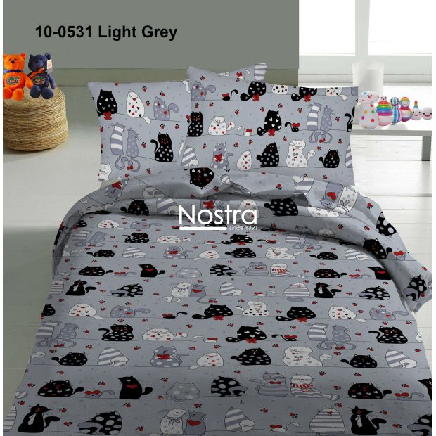 Children bedding set CATS IN LOVE 10-0531-LIGHT GREY 100x145, 40x60, 107x150 cm