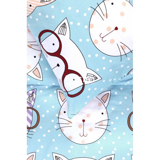 Children bedding set SMART CATS 10-0617-LIGHT BLUE 100x145, 40x60, 107x150 cm