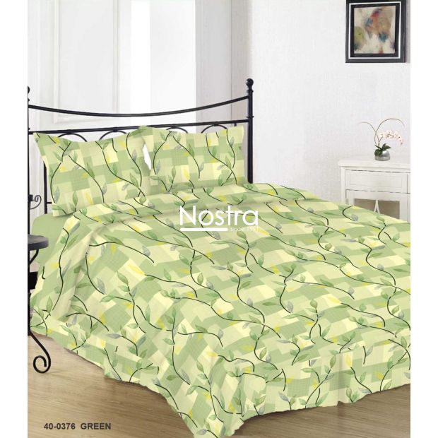 Cotton bedding set DINARA 40-0376-GREEN 140x200, 50x70 cm