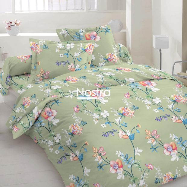 Polycotton bedding set FLOWERS 20-1780-SAGE