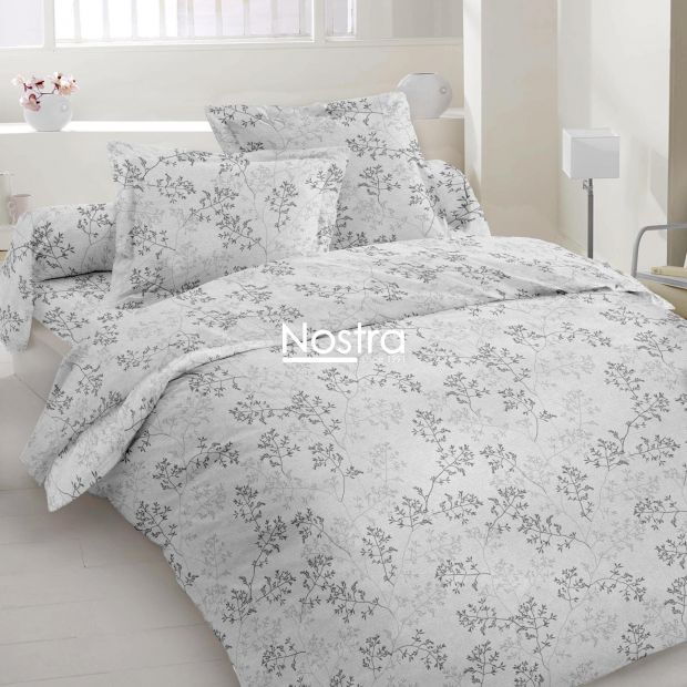 Polycotton bedding set FLOWERS 20-1722-LIGHT GREY