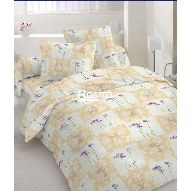 Polycotton bedding set FLOWERS 20-0714-BEIGE