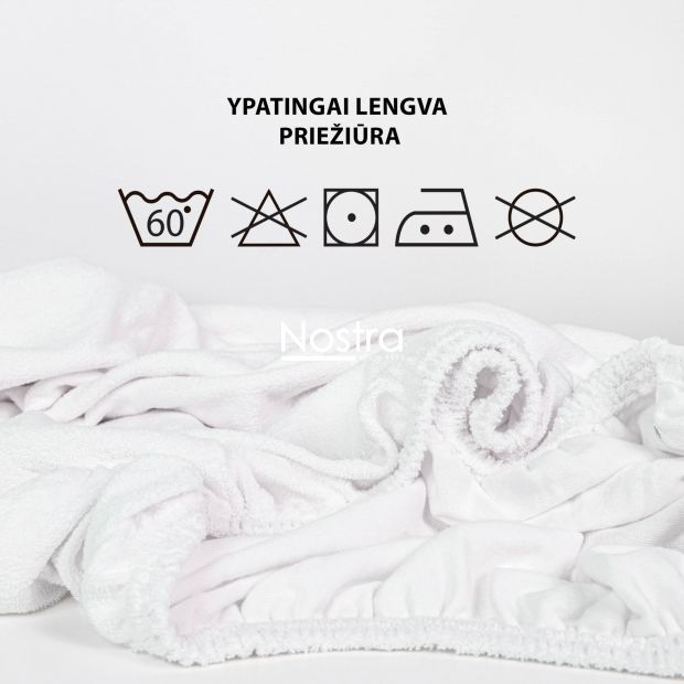 Frotinės paklodės su guma TERRYBTL-OPTIC WHITE 200x200 cm