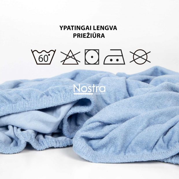 Frotinės paklodės su guma TERRYBTL-LIGHT BLUE 200x200 cm