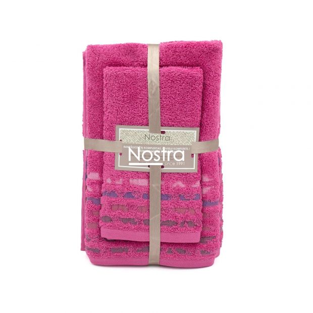 3 piece towel set T0183 T0183-FUCHSIA 287 30x50, 50x70, 70x140 cm