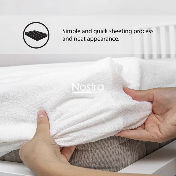 Fitted terry sheets TERRYBTL-OPTIC WHITE 200x200 cm