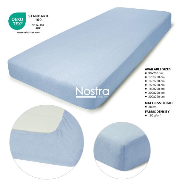 Fitted terry sheets TERRYBTL-LIGHT BLUE 200x200 cm