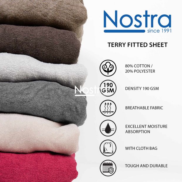 Fitted terry sheets TERRYBTL-WINE RED 90x200 cm