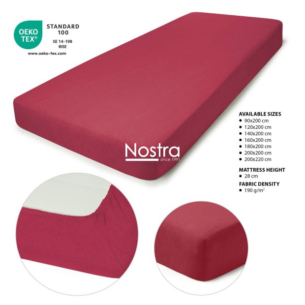 Fitted terry sheets TERRYBTL-WINE RED 90x200 cm