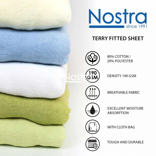 Fitted terry sheets TERRYBTL-LEAF GREEN 200x220 cm