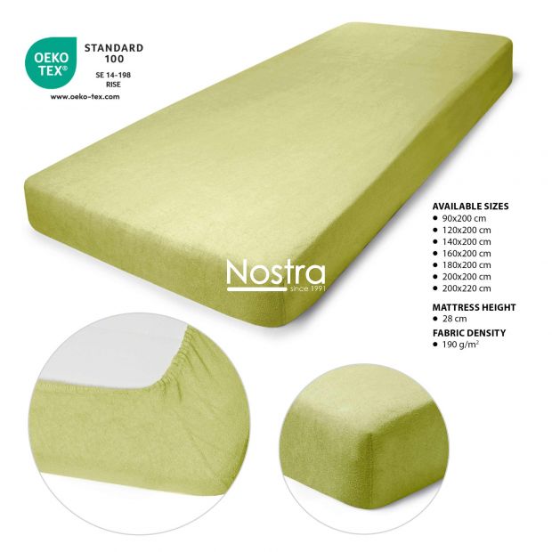 Fitted terry sheets TERRYBTL-LEAF GREEN 200x220 cm