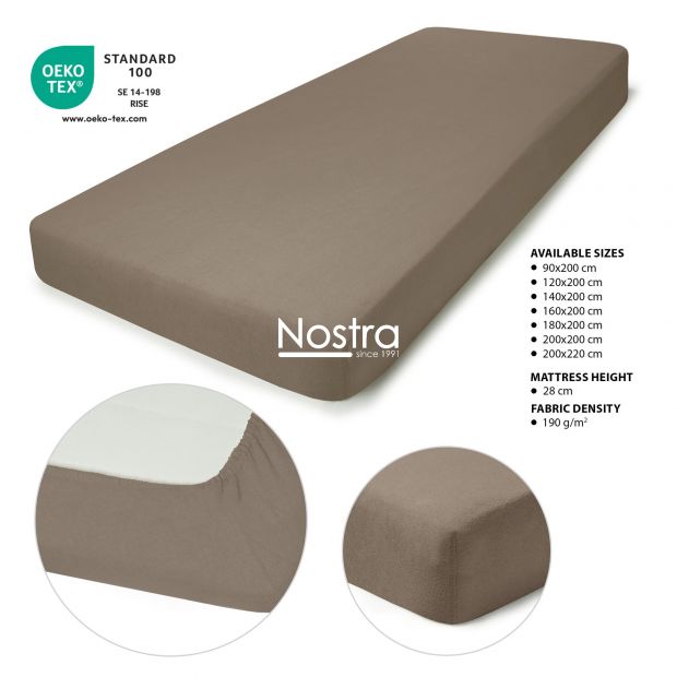 Fitted terry sheets TERRYBTL-CACAO 120x200 cm