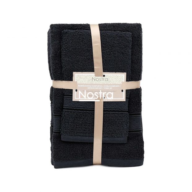 3 piece towel set T0184 T0184-BLACK 30x50, 50x70, 70x140 cm