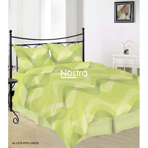 Drobės patalynės komplektas DOLLY 40-1478-APPLE GREEN 200x220, 50x70 cm